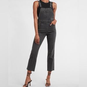 EXPRESS Black/Gray Straight Jean Overalls
